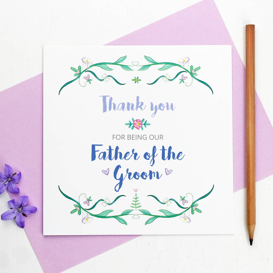 Father Of The Bride Or Groom Thank You Card By Martha Brook Father Of The Bride Or Groom Thank You Card