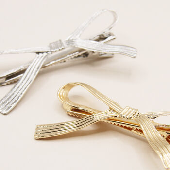 Gold Or Silver Ribbon Hair Clip, 5 of 5