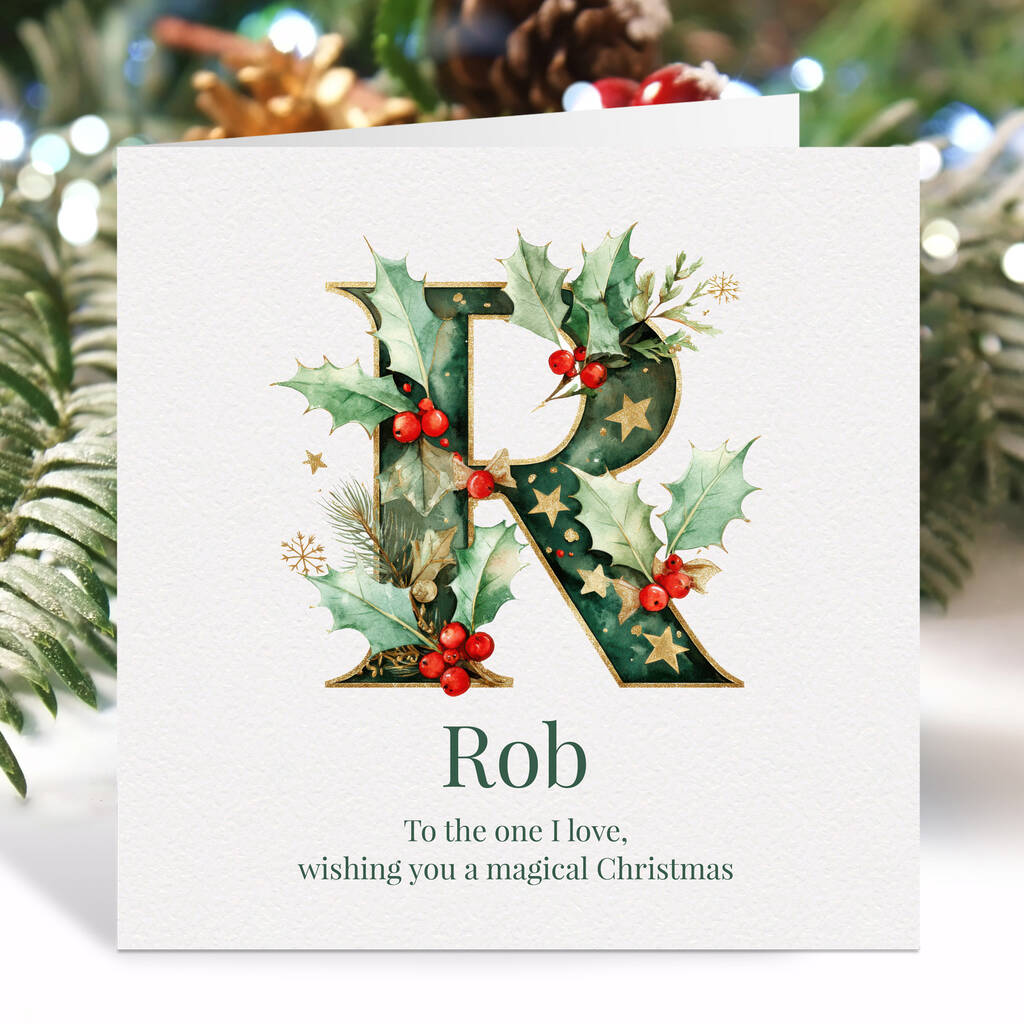 Personalised Initial Christmas Card – Any Letter, 1 of 8