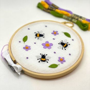 Beginners Embroidery Kit, Bees And Flowers, 2 of 9