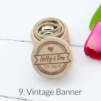 Personalised Wooden Wedding Ring Box In Nine Designs, 10 of 12