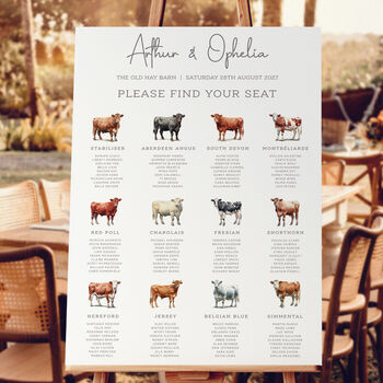 Cow Wedding Table Plan, 2 of 5
