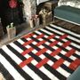Handwoven Sheep Wool Rug Red And Black Stripes, thumbnail 2 of 12