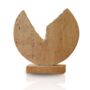 Handcrafted Travertine Disk Sculpture, thumbnail 2 of 2