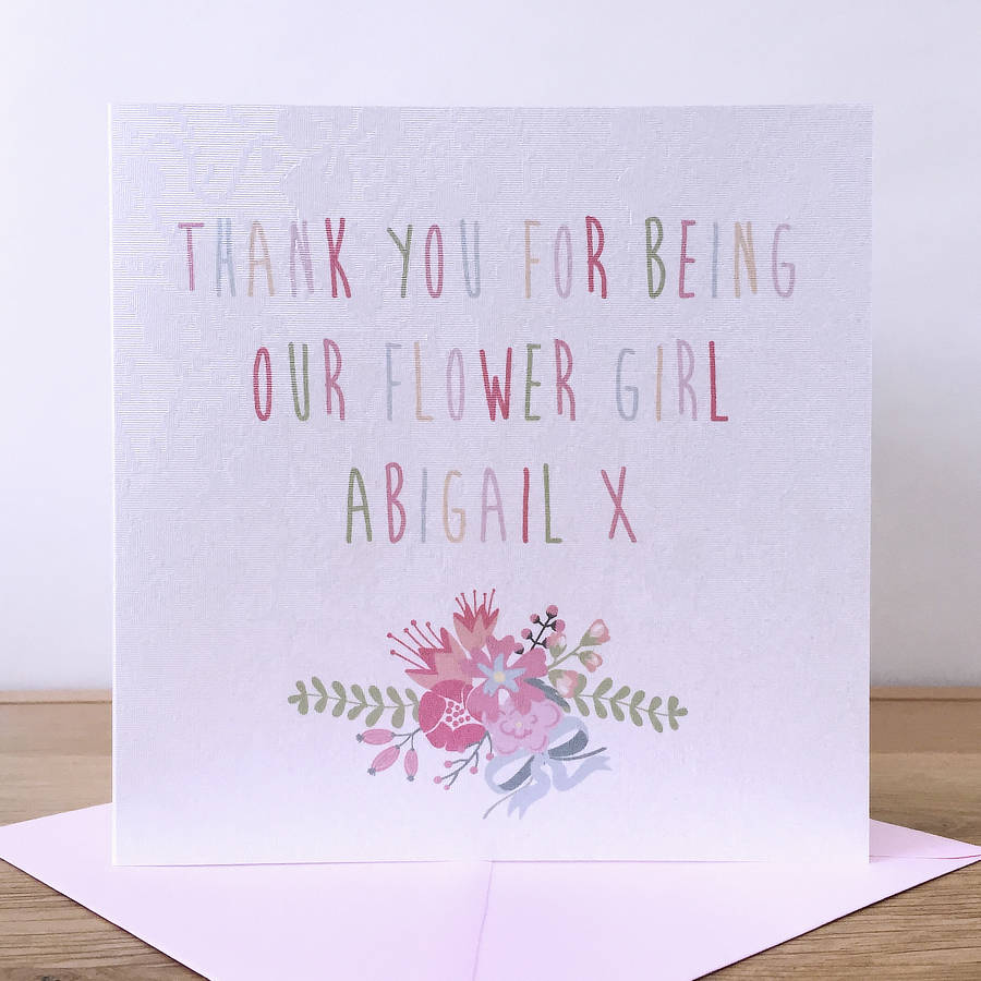 Personalised Flower Girl Wedding Thank You Card By apple of my eye ...