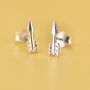 Sterling Silver Tiny Arrow Stud Earrings, thumbnail 4 of 9