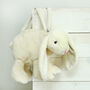 Cream Bunny Scarf With Matching Bag And Engraved Heart, thumbnail 5 of 5