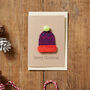 Handmade Christmas Bobble Hat Card Set Of Six, thumbnail 4 of 6