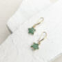 Aventurine Star Real 18k Gold Plated Earrings, thumbnail 2 of 6