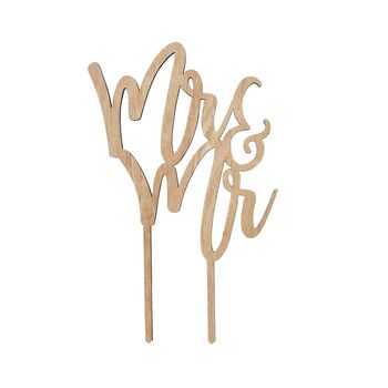 Wooden Mr And Mr Cake Topper, 2 of 2