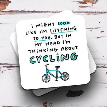 Personalised Mug 'Thinking About Cycling', 3 of 3