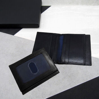 Personalised Men's Rfid Leather Trifold Card Holder, 4 of 6