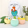 Personalised Easter Dinosaur Gift Bag With Bath Bombs, thumbnail 1 of 6
