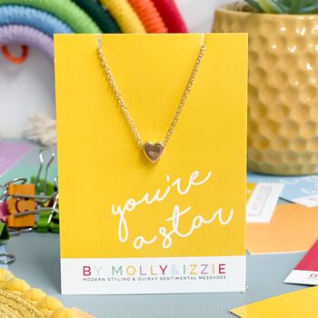 Personalised Heart Necklace You're A Star, 3 of 12