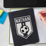 Personalised Football Badge Black Notebook, thumbnail 1 of 5