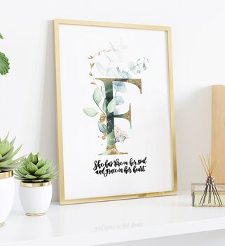 Personalised She Has Fire In Her Soul Eucalyptus Print, 3 of 5