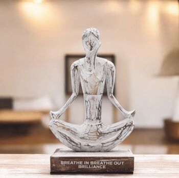 Yoga Lover Gift Wooden Statue, 4 of 8