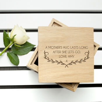 Personalised Mother's Love Oak Photo Cube, 9 of 11