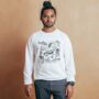 Sea Animals Graphic White Sweatshirt Unisex, thumbnail 2 of 5