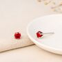 Sterling Silver Ruby Cz Stud Earrings, thumbnail 5 of 5
