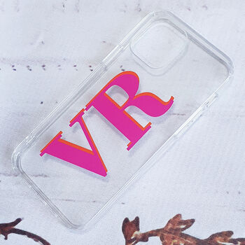 Personalised Pink And Orange Clear Case, 8 of 9