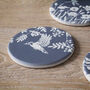 Round Grey And White Meadow Coasters, thumbnail 2 of 3