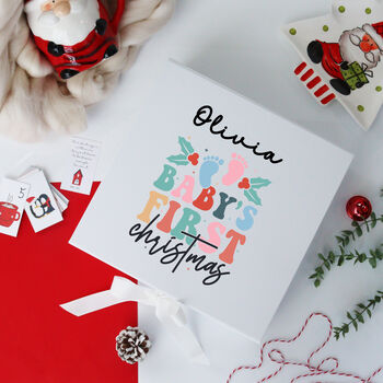 Baby’s First Christmas White Gloss Printed Christmas Eve Box, 5 of 5
