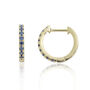 Dovehouse Gold Plated And Blue Zirconia Hoop Earrings, thumbnail 3 of 4