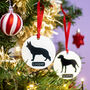 Personalised Dog Silhouette Round Christmas Decoration, thumbnail 1 of 12