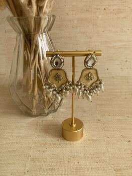 Antique Gold Mother Of Pearl Earrings, 6 of 9