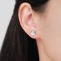 Husky Sterling Silver Stud Earrings, thumbnail 2 of 11