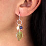 Silver Or Bronze Blue And Green Flower Earrings, thumbnail 4 of 9