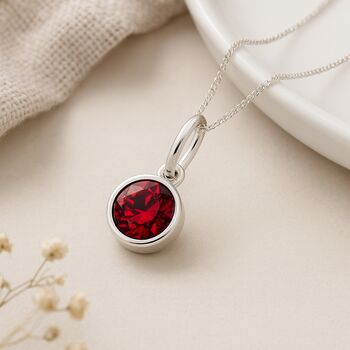 Personalised July Birthstone Necklace In Sterling Silver, 3 of 11