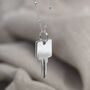 Sterling Silver Key Necklace Large, thumbnail 3 of 7