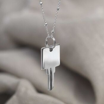 Sterling Silver Key Necklace Large, 3 of 7