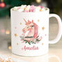 Personalised Unicorn Christmas Plastic Mug, thumbnail 2 of 4