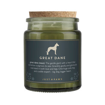'Great Dane' Definition Large Green Candle • Dog Enthusiast • Just Paws • Gift Box, 3 of 4