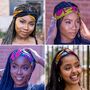 African Print Turban Headband | Grey Deji Print, thumbnail 5 of 5