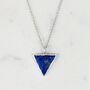 The Triangle Lapis Lazuli Gemstone Necklace, Silver, thumbnail 2 of 6