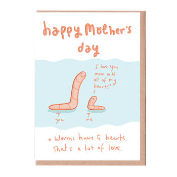 Cute Worm Mother's Day Card, 2 of 2