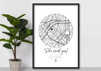 Personalised Engagement Gift, She Said Yes Print, 2 of 4