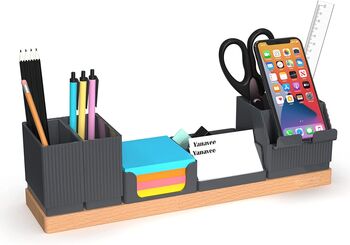 Desk Storage Organiser With Adjustable Phone Stand, 2 of 7