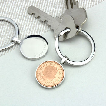 Personalised 18th Or 21st Birthday One Pence Keyring, 4 of 12