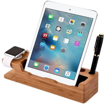 Two In One Bamboo Multifunction Charger Stand Dock, 8 of 10