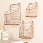 Three Wall Mounted Copper Home Storage Baskets, thumbnail 3 of 10