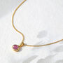 July Birthstone Ruby Silver/Gold Plated Charm Necklace, thumbnail 2 of 12