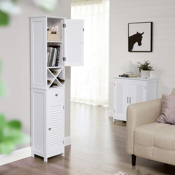 Tall Bathroom Storage Cabinet With Louvered Doors, 3 of 7