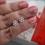 Personalised Sterling Silver Snowflake Earrings, thumbnail 11 of 12