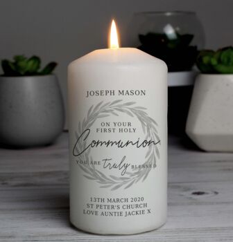 Personalised Christening Pillar Candle, 2 of 8