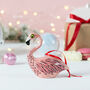 Handmade Ceramic Flamingo Christmas Decoration, thumbnail 1 of 3